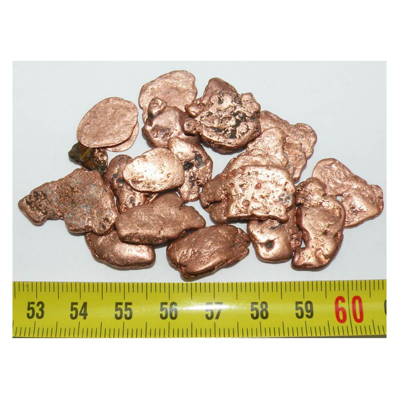 Lot de pepites de cuivre naturel ( USA - 50 grammes - 011 )