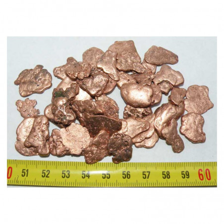 Lot de pepites de cuivre naturel ( USA - 100 grammes - 014 )