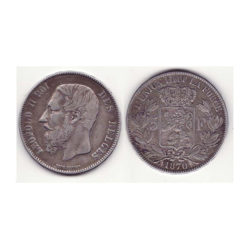 5 francs Leopole 2 1870 argent ( 4 )
