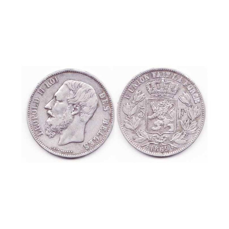 5 francs Leopole 2 1869 argent ( 005 )