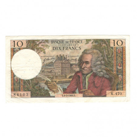 10 Francs Voltaire 06/03/1969 TTB  ( 416 )