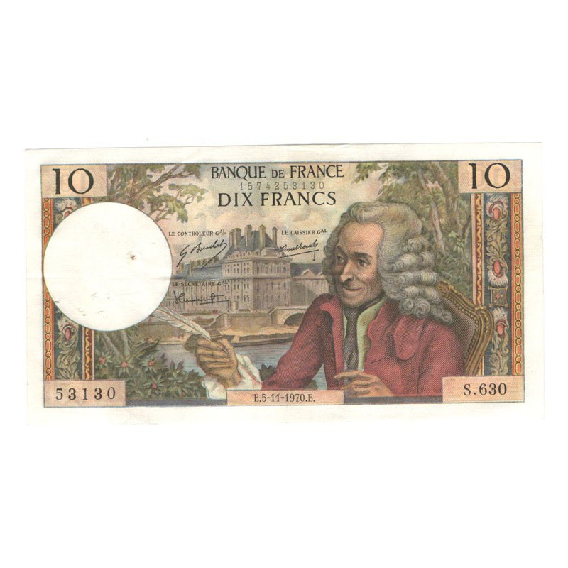 10 Francs Voltaire 05/11/1970 TTB + ( 426 )