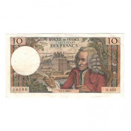 10 Francs Voltaire 02/01/1969 TTB ( 428 )