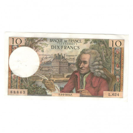 10 Francs Voltaire 03/09/1970 TTB +++ ( 443 )