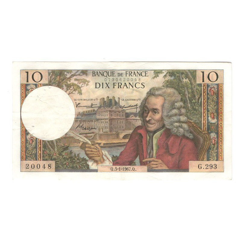 10 Francs Voltaire 05/01/1967 TTB ( 446 )