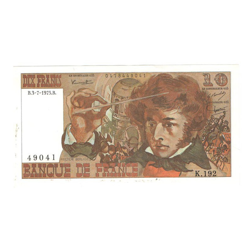 10 Francs Berlioz 03/07/1975 SUP + ( 496 )