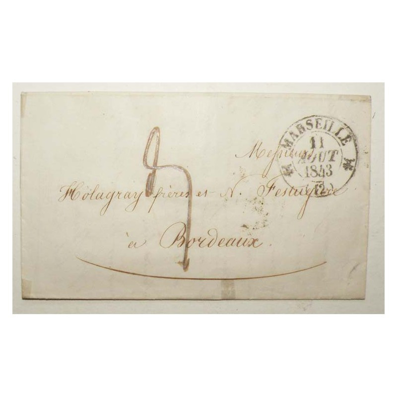 Marque Postale 1843 Marseille pour Bordeaux ( 016 )
