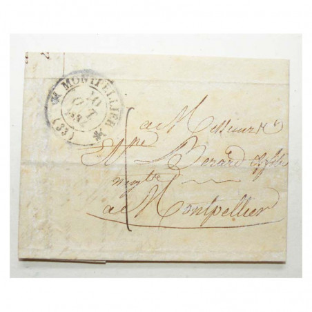 Marque Postale 1834 Montpelier pour Montpelier ( 024 )