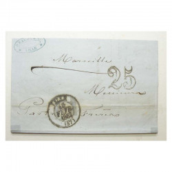Marque Postale 1852 Lille  pour Marseille ( 030 )