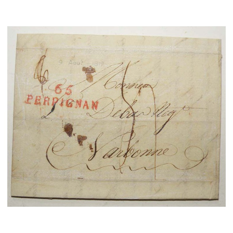 Marque Postale 1819  Perpignan pour Narbonne ( 041 )