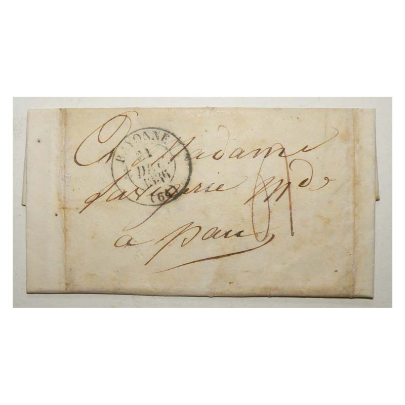 Marque Postale 1836 Bayone pour Pau ( 140 )