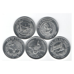 lot de 5 medailles en Alu NASA Space Shuttle Missions STS ( 022 )