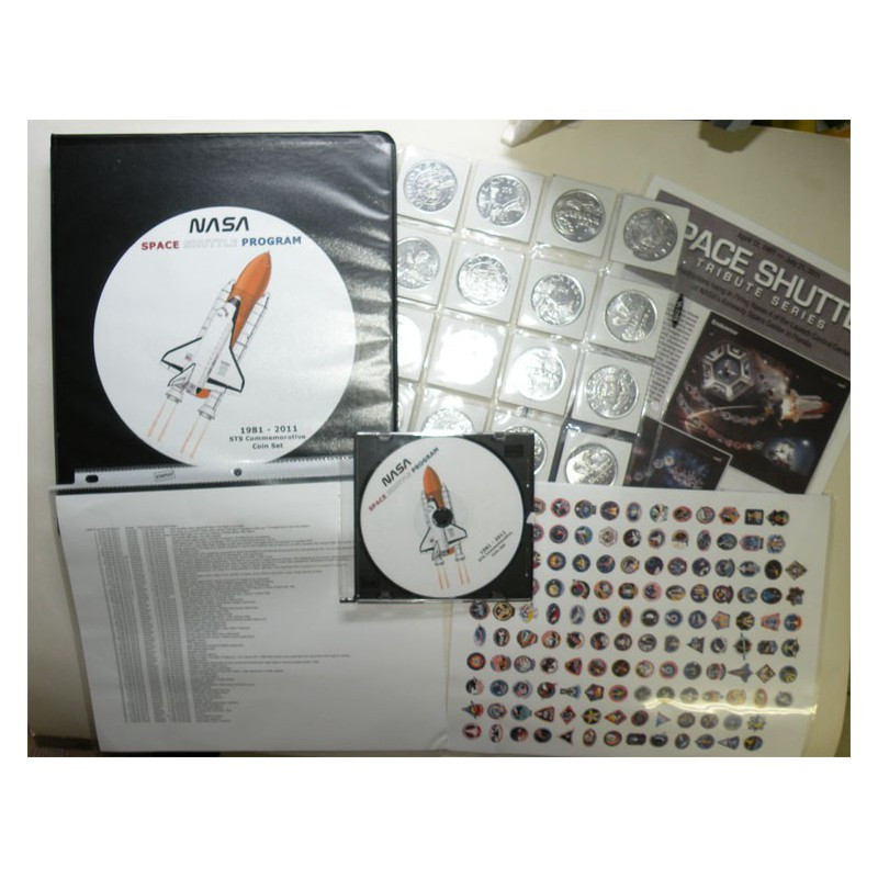 lot de 20 medailles + l album , le dvd et autres planches d infos NASA Space Shuttle Missions STS ( 029 )