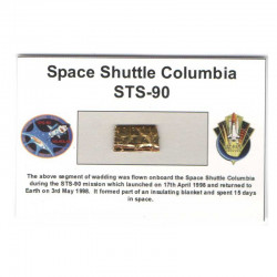 Carte / presentoir avec un fragment Original Nasa STS- 90 ( 010 )