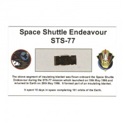 Carte / presentoir avec un fragment Original Nasa STS- 77 (  021 )