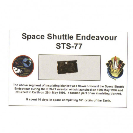 Carte / presentoir avec un fragment Original Nasa STS- 77 (  022 )