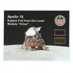 Carte / presentoir avec 2 fragments Originaux Nasa Apollo 16 ( 036 )