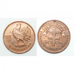 50 cents 1943 Bronze Madagascar ( 005 )