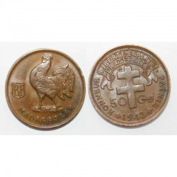 50 cents 1943 Bronze Madagascar ( 006 )