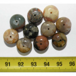 Lot de 10 perles en Coprolite de Dinosaure ( USA - 001 )