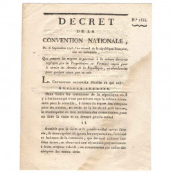 Decret de la convention nationale - culture des terres - 1793  - Louis XVI ( 024 )