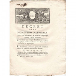 Decret de la convention nationale - biens de la republique - 1793  - Louis XVI ( 061 )