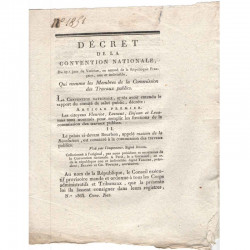Decret de la convention nationale - Travaux publics  - 1793  - Louis XVI ( 064 )
