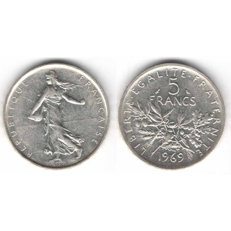 5 francs semeuse 1969 argent ( 004 )