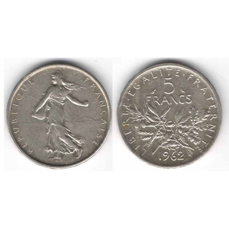 5 francs semeuse 1962 argent ( 007 )
