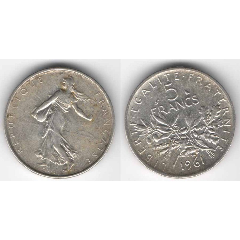 5 francs semeuse 1961 argent ( 012 )