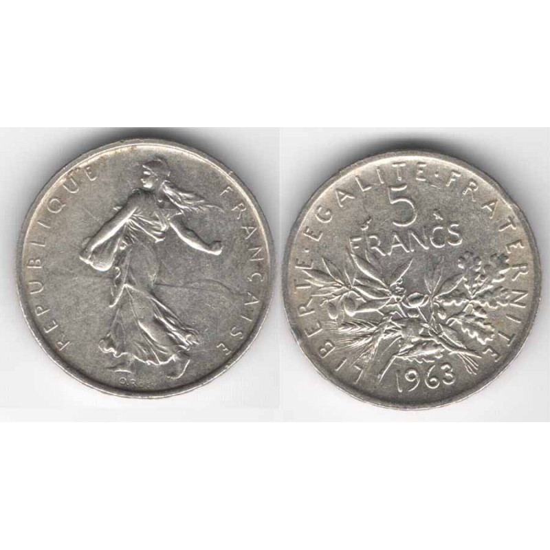 5 francs semeuse 1963 argent ( 013 )
