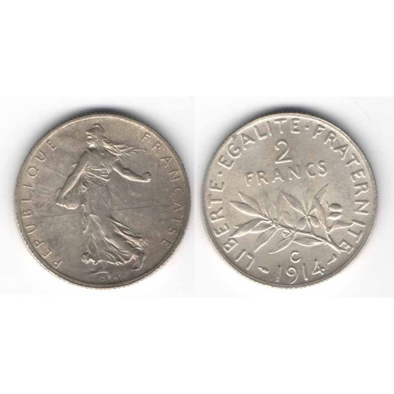 2 franc semeuse 1914 C argent ( 007 )
