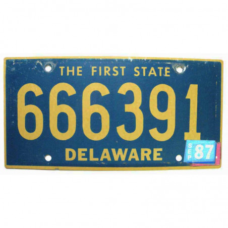 Plaque d Immatriculation USA - Delaware 1987 ( 241 )