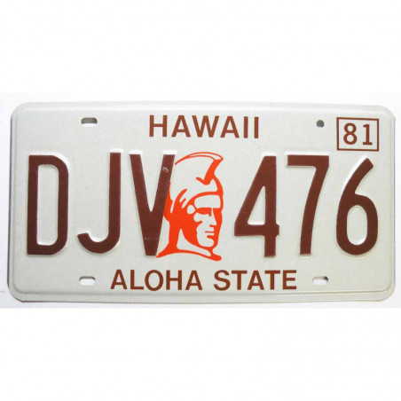 Plaque d Immatriculation USA - Hawaii 1981 ( 405 )