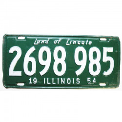Plaque d Immatriculation USA - Illinois 1954 ( 201 )