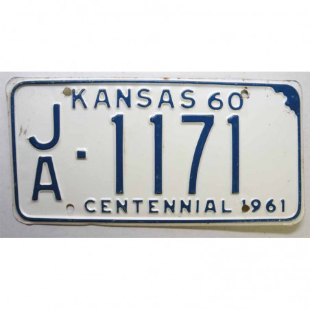 Plaque d Immatriculation USA - Kansas 1961 ( 1102 )