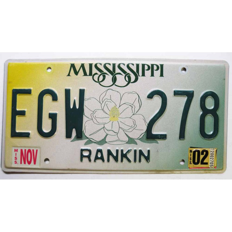 Plaque d Immatriculation USA - Mississippi 2002 ( 805 )