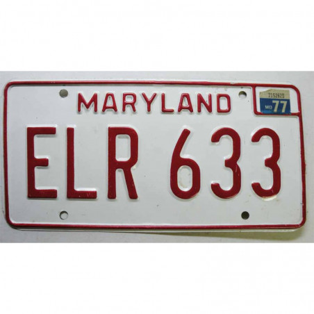 Plaque d Immatriculation USA - Maryland 1977 ( 495 )