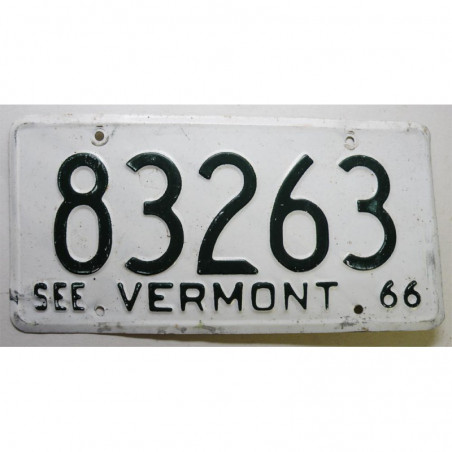 Plaque d Immatriculation USA - Vermont 1966 ( 375 )