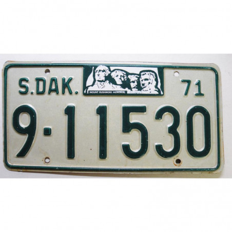 Plaque d Immatriculation USA - South Dakota 1971  ( 1158 )