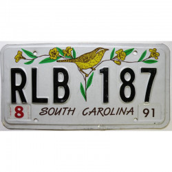 Plaque d Immatriculation USA - South Carolina 1991 ( 275 )