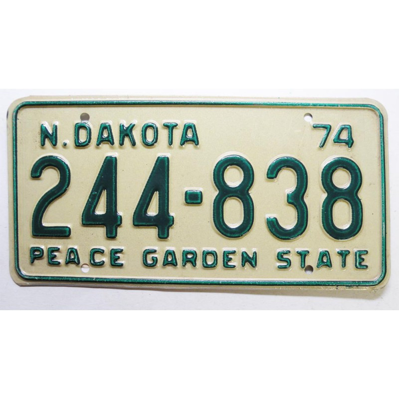 Plaque d Immatriculation USA - North Dakota 1974 ( 739 )