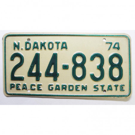 Plaque d Immatriculation USA - North Dakota 1974 ( 739 )