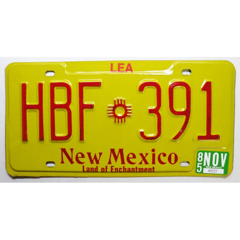 Plaque d Immatriculation USA - New Mexico  1985 ( 475 )