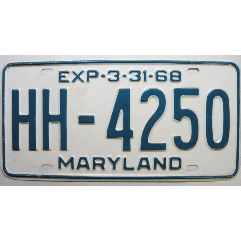 Plaque d Immatriculation USA - Maryland 1968 ( 323 )