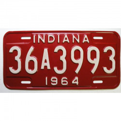 Plaque d Immatriculation USA - Indiana 1964 ( 177 )