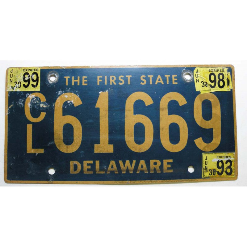 Plaque d Immatriculation USA - Delaware avec vignette ( 413 )