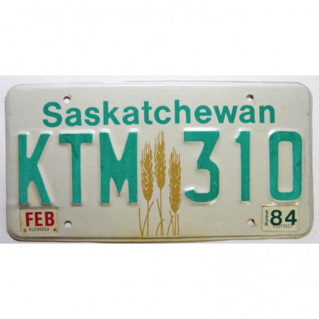Plaque d Immatriculation Canada Saskatchewan 1984 ( 598 )