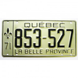 Plaque d Immatriculation Canada Quebec 1971 ( 771 )
