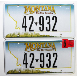 Paire de Plaque d Immatriculation USA - Montana 2007 ( 080 )